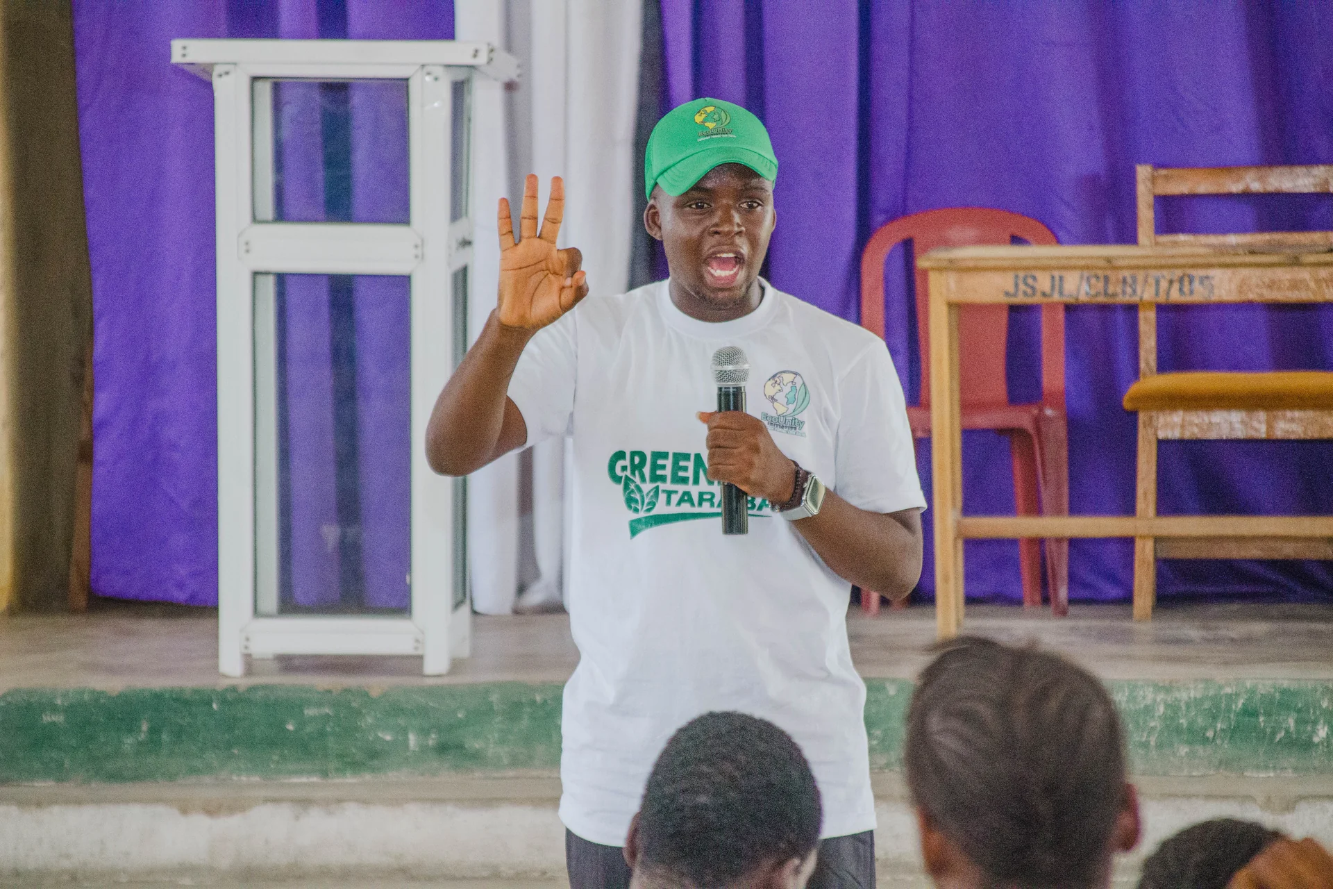 School children learning about environmental conservation